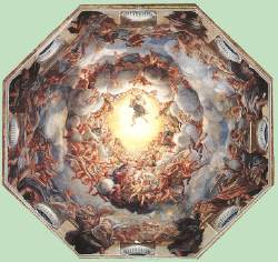 Antonio Allegri Correggio: Wniebowzięcie Najświętszej Marii Panny, fresk na kopule katedry w Parmie
