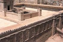 Widok świątyni jerozolimskiej od strony południowo-wschodniej na makiecie Jerozolimy. Biblia i jej historia, Wyd. WAM i Apostolicum